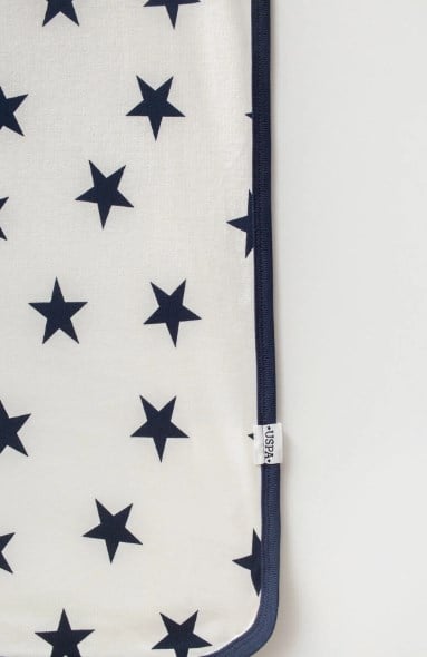 U.S. Polo Assn Erkek Bebek Yıldız Baskı Battaniye BEYAZ