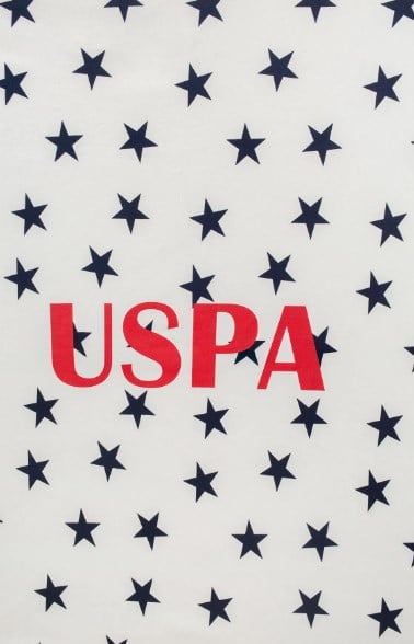U.S. Polo Assn Erkek Bebek Yıldız Baskı Battaniye BEYAZ