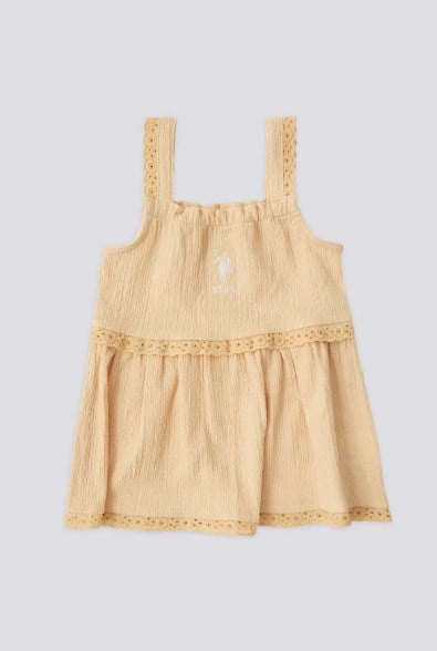 U.s. Polo Assn Kız Bebek  Askılı Elbise 6 Ay 3 Yaş SARI