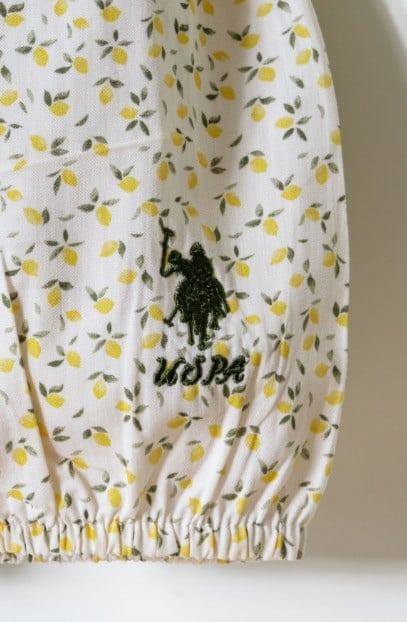 U.S. Polo Assn Kız Bebek Limon Baskı Şort ve Tişört 2'li Takım 6 Ay -5 Yaş SARI