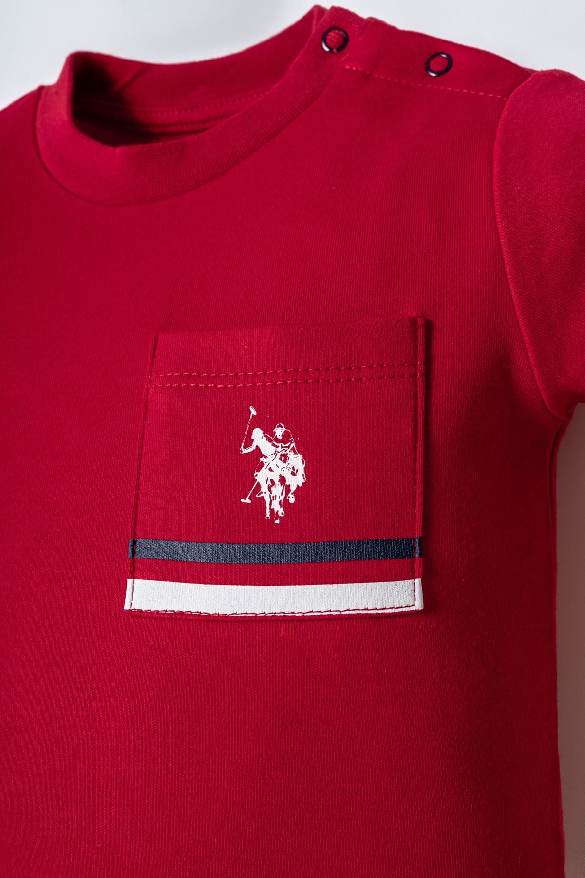 U.s Polo Asnn.Erkek Bebek Şortlu Takım 6-36 Ay KIRMIZI