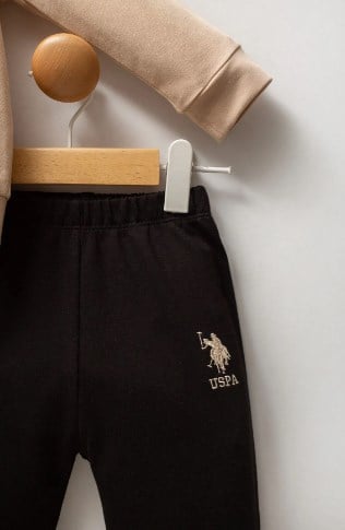 U.s Polo Asnn. Erkek Bebek  Uzun Kollu Ceket  3'Lü Takım 6-36 Ay BEJ