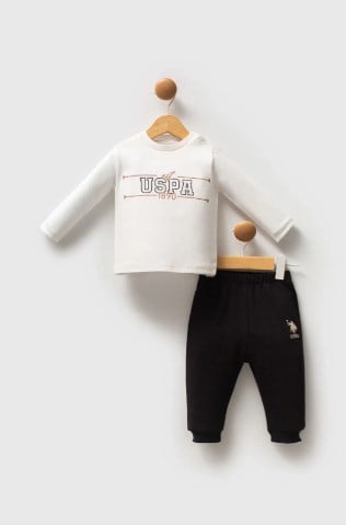 U.s Polo Asnn. Erkek Bebek  Uzun Kollu Ceket  3'Lü Takım 6-36 Ay BEJ