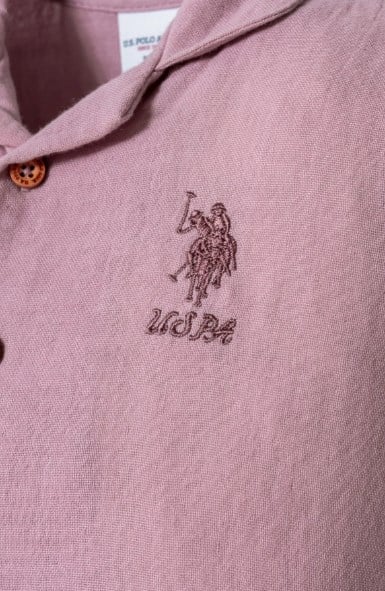 U.S Polo Assn. Kız Bebek Müslin Gömlek Pijama Takımı 6 Ay-3 Yaş AÇIK LİLA