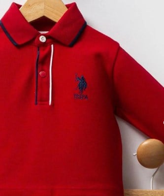U.s Polo Assn. Erkek Bebek Polo Yaka Üst Tasarım 6-36 Ay KIRMIZI