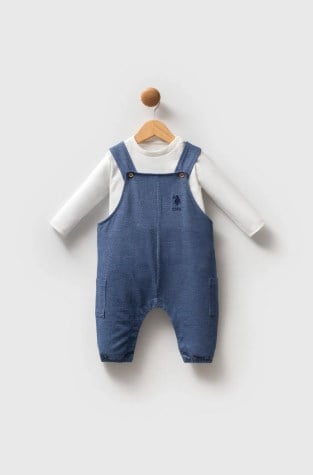 U.s Polo Assn. Erkek Bebek İç Kısmı Uzun Kollu Basic Body Askılı Tulum 6-36 Ay MAVİ