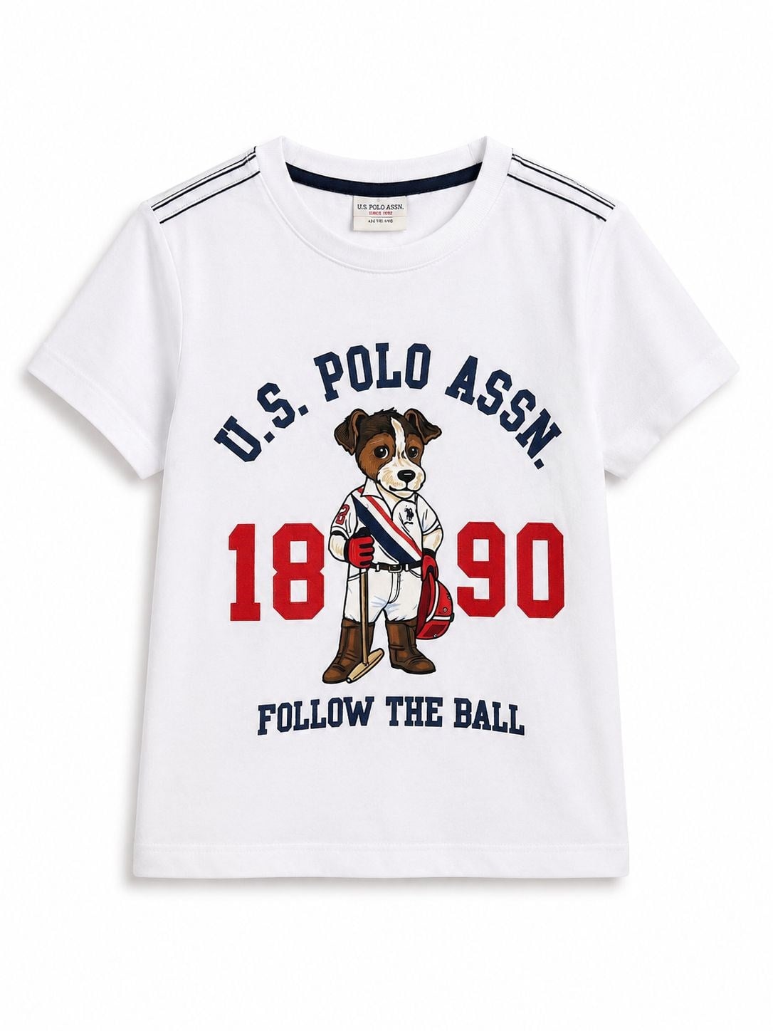 U.s Polo Assn.Erkek Çocuk Köpek Baskılı Tişört 4-14 Yaş BEYAZ