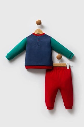 U.s Polo Assn. Erkek Bebek Uspa Yazı Detayı 2'Li Takım 6-36 Ay KOYU İNDİGO - YEŞİL