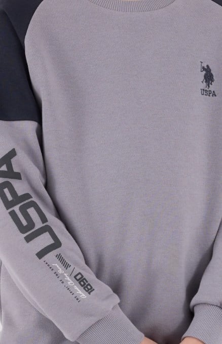 U.s Polo Assn. Erkek Çocuk Uzun Kollu Paça Lastikli Eşofman Takımı 9-15 Yaş ORTA GRİ