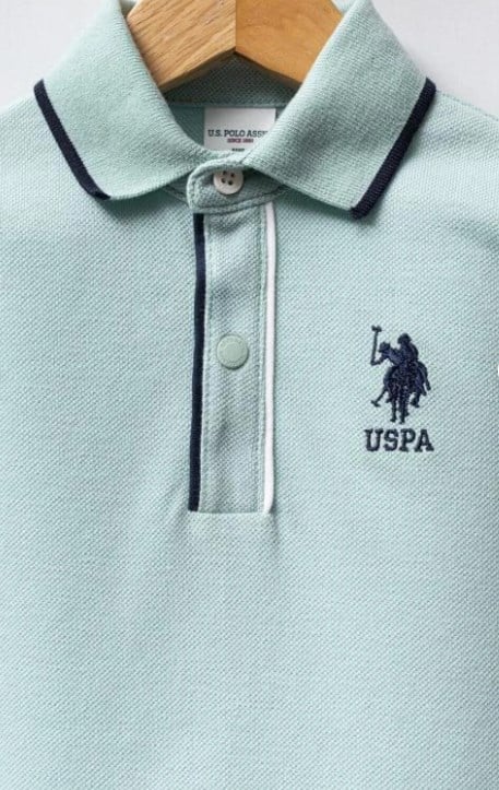 U.s Polo Assn. Erkek Bebek Polo Yaka Üst Tasarım 6-36 Ay SU YEŞİLİ