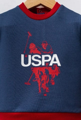 U.s Polo Assn. Erkek Bebek Uspa Yazı Detayı 2'Li Takım 6-36 Ay KOYU İNDİGO - YEŞİL