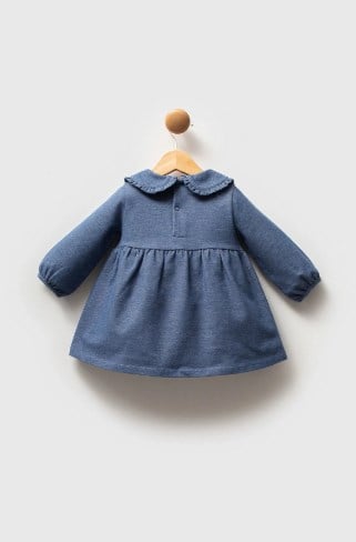 U.s Polo Assn.Kız Bebek Nakış Logo Detaylı Elbise 6-36 Ay MAVİ