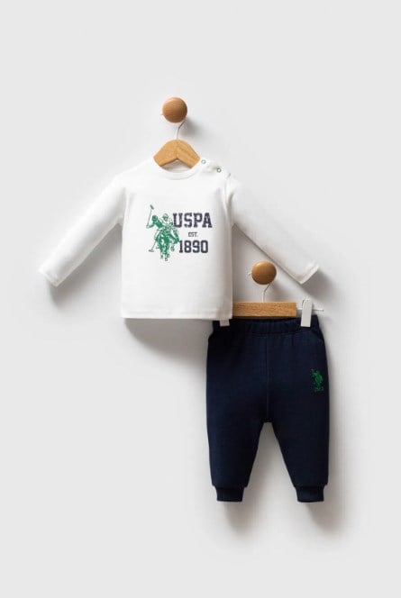 U.s Polo Assn. Erkek Bebek Şerit Detaylı Modern Görünüm  3'Lü Takım 6-36 Ay LACİVERT - YEŞİL
