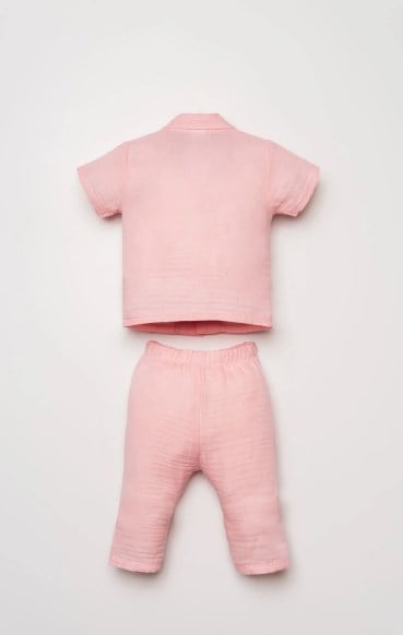U.S Polo Assn. Kız Bebek Müslin Gömlek Pijama Takımı 6 Ay-3 Yaş SOMON