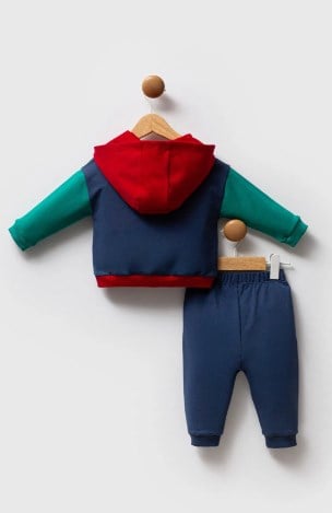 U.s Polo Assn. Erkek Bebek Renk Bloklu 2'Li Takım 6-36 Ay KOYU İNDİGO - YEŞİL