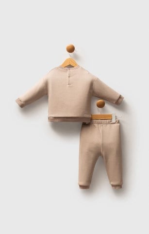 U.s Polo Assn. Erkek Bebek Uzun Kollu Üst Ve Alt Parçadan Oluşan 2li Takım 6-36 Ay KUM