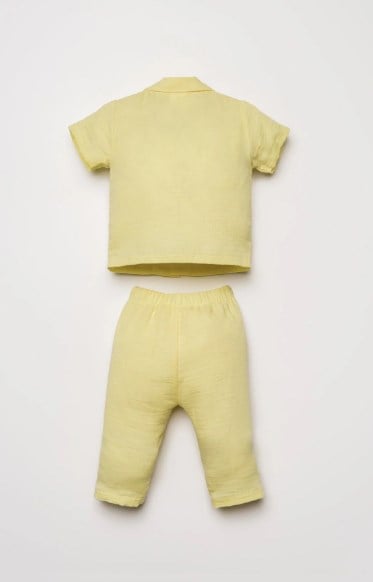 U.S Polo Assn. Kız Bebek Müslin Gömlek Pijama Takımı 6 Ay-3 Yaş SARI