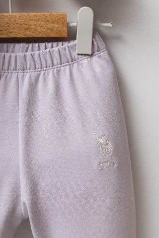 U.s Polo Assn.Kız Bebek Bulut Desenli 3'Lü Takım 6-36 Ay LİLA