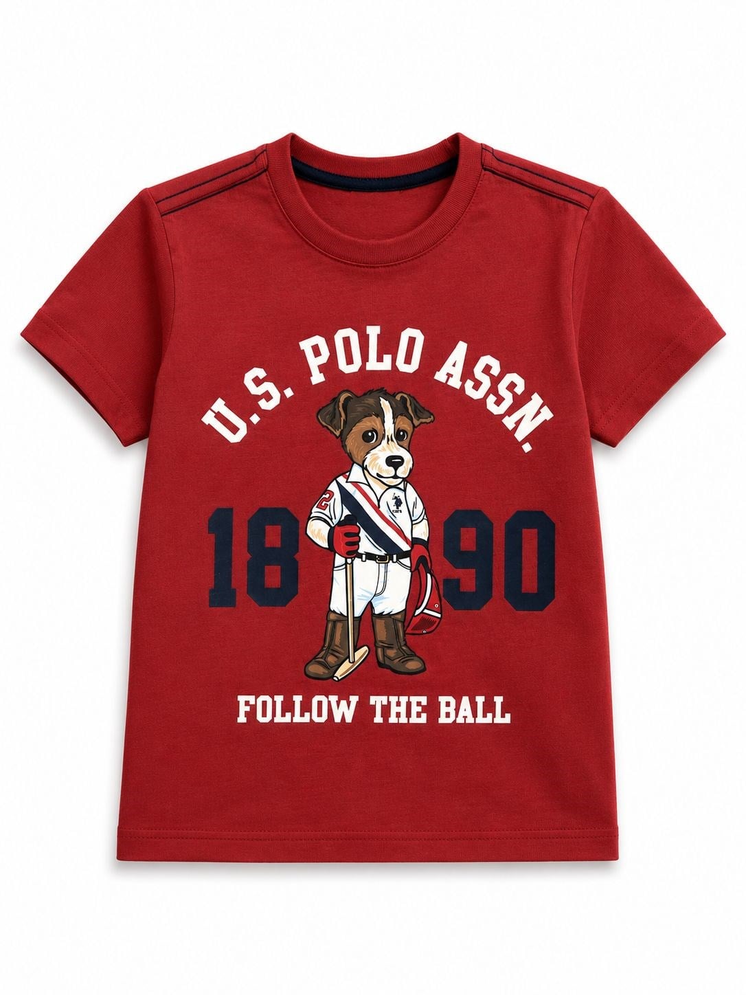 U.s Polo Assn.Erkek Çocuk Köpek Baskılı Tişört 4-14 Yaş VİŞNE