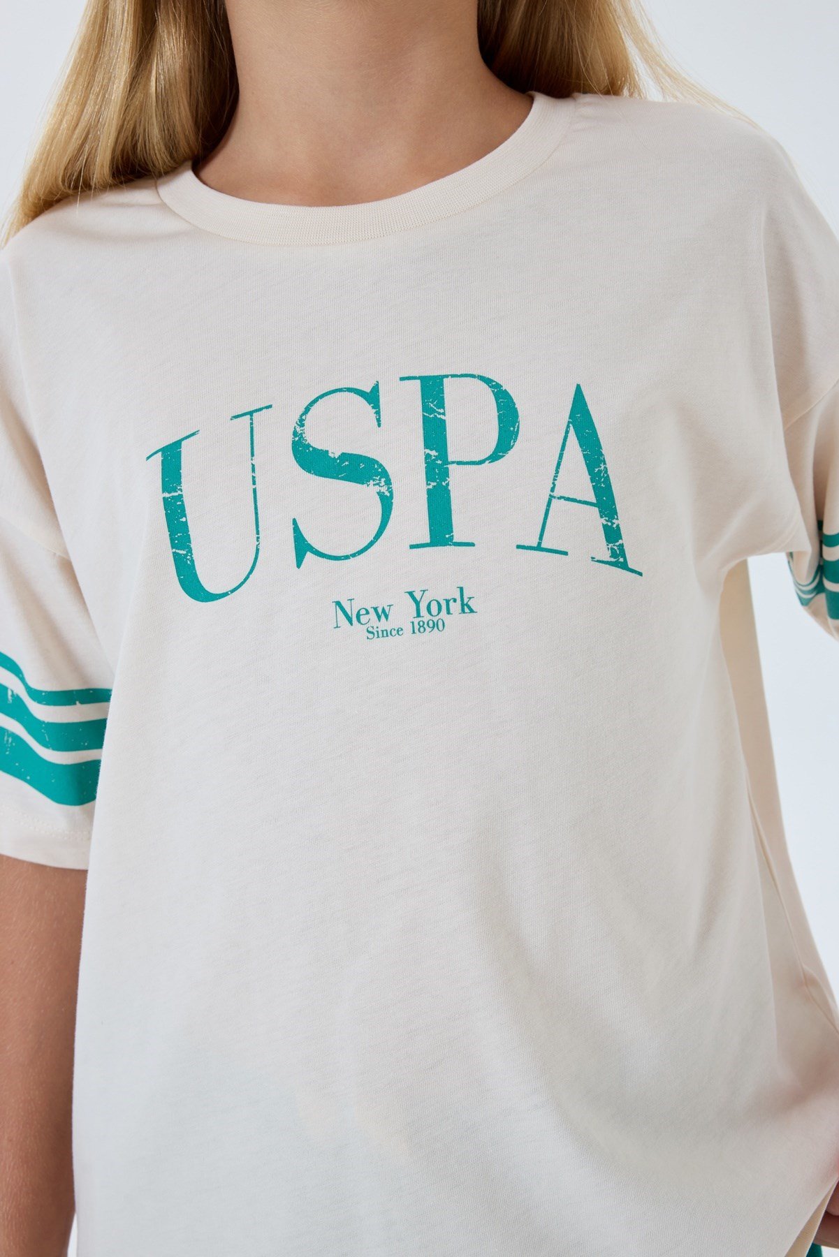 U.s Polo Assn. Kız Çocuk Baskılı 2'li Takım 9-15 Yaş AÇIK BEJ