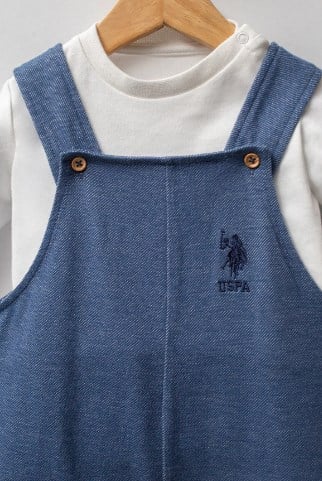 U.s Polo Assn. Erkek Bebek İç Kısmı Uzun Kollu Basic Body Askılı Tulum 6-36 Ay MAVİ