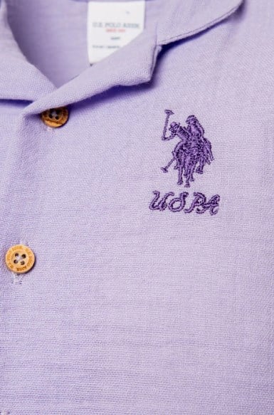 U.S Polo Assn. Kız Bebek Müslin Gömlek Pijama Takımı 6 Ay-3 Yaş LİLA