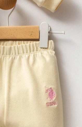 U.s Polo Assn. Kız Bebek Uzun Kollu Lastikli Bel Basic 2'Li Takım 6-36 Ay LİMON