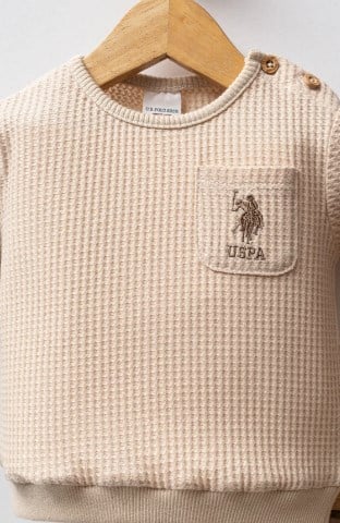 U.s Polo Assn. Erkek Bebek Uzun Kollu 2'li Takım 3-36 Ay BEJ