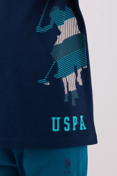 U.s Polo Assn. Erkek Çocuk  Uzun Kollu Uspa Arma Detaylı Pijama Takımı 9-15 Yaş LACİVERT