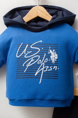U.s Polo Assn.Erkek Bebek Kapüşonlu 2'li Takım 6-36 Ay LACİVERT