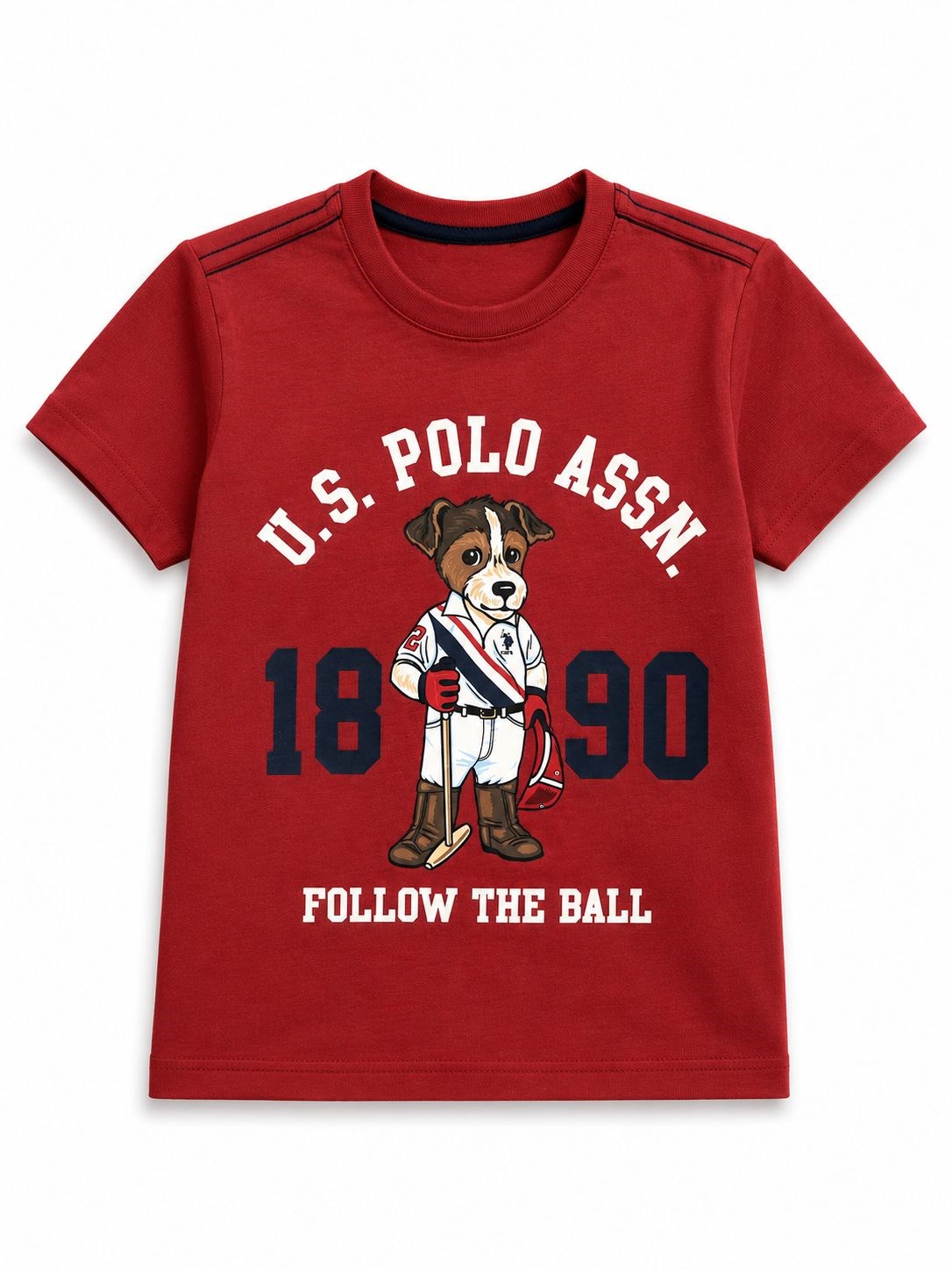 U.s Polo Assn.Erkek Çocuk Köpek Baskılı Tişört 4-14 Yaş VİŞNE