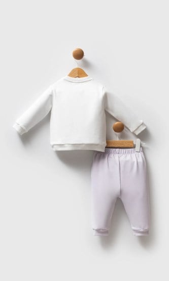 U.s Polo Assn. Kız Bebek Uspa Baskılı 2'Li Takım 6-36 Ay BEYAZ - LİLA