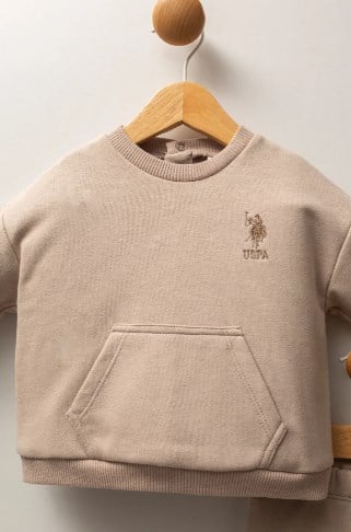 U.s Polo Assn. Erkek Bebek Uzun Kollu Üst Ve Alt Parçadan Oluşan 2li Takım 6-36 Ay KUM