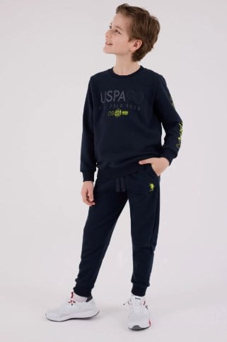 U.s Polo Assn.Erkek Çocuk Uzun Kollu Lastik Paça Detaylı Eşofman Takımı 4-8 Yaş LACİVERT