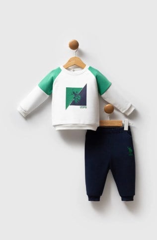 U.s Polo Assn.Erkek Bebek Baskı Detaylı Ve Renkli Kol Tasarımı 2'Li Takım 6-36 Ay YEŞİL