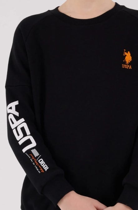 U.s Polo Assn. Erkek Uzun Kollu Paça Lastikli  Eşofman Takımı 4-8 Yaş SİYAH