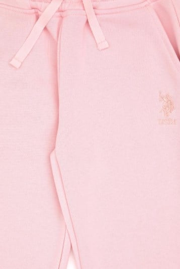 U.s Polo Assn. Kız Çocuk Lastikli Bel Yapısı Küçük Arma Detaylı Eşofman Altı 4-12 Yaş TOZ PEMBE
