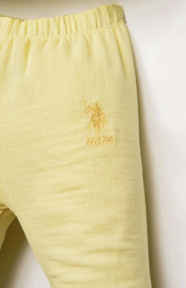U.S Polo Assn. Kız Bebek Müslin Gömlek Pijama Takımı 6 Ay-3 Yaş SARI