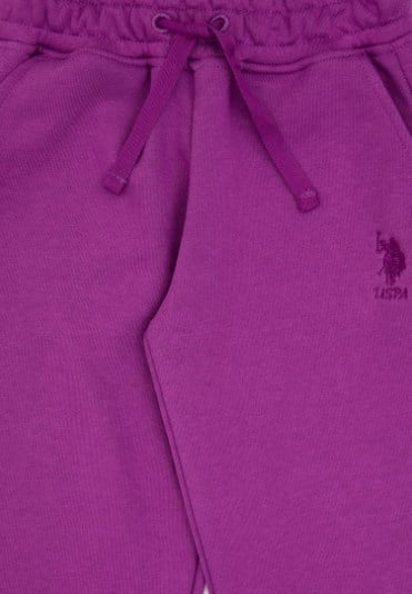 U.s Polo Assn. Kız Çocuk Lastikli Bel Yapısı Küçük Arma Detaylı Eşofman Altı 4-12 Yaş MENEKŞE