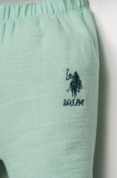 U.S Polo Assn. Kız Bebek Müslin Gömlek Pijama Takımı 6 Ay-3 Yaş NİL YEŞİLİ