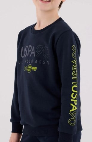 U.s Polo Assn. Erkek Çocuk Baskı Detaylı Uzun Kollu Bisiklet Yaka Sweatshirt 9-15 Yaş LACİVERT