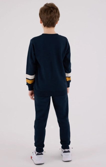 U.s Polo Assn. Erkek Çocuk Logo Baskı Detaylı Beli Lastikli  Eşofman Takımı 4-8 Yaş NAVY