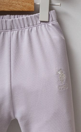 U.s Polo Assn. Kız Bebek Uspa Baskılı 2'Li Takım 6-36 Ay BEYAZ - LİLA