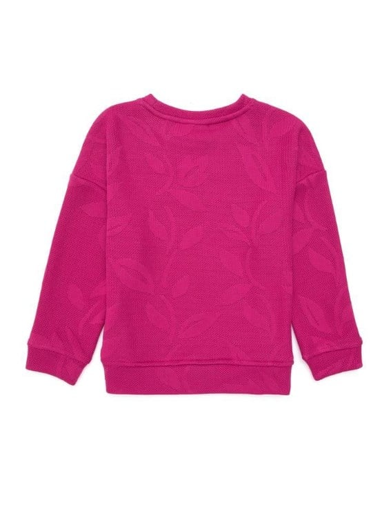U.s Polo Assn. Kız Çocuk  Uspa Yazı Detaylı Uzun Kollu Bisiklet Yaka Sweatshirt 3-14 Yaş FUŞYA
