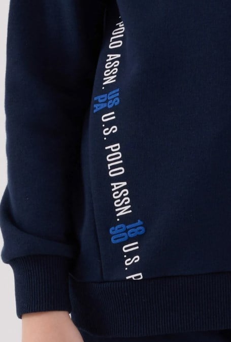 U.s Polo Assn. Erkek Çocuk Uzun Kollu Bisiklet Yaka Paça Lastikli Eşofman Takım  9-15 Yaş LACİVERT