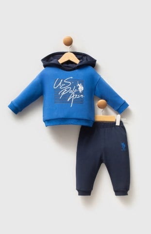 U.s Polo Assn.Erkek Bebek Kapüşonlu 2'li Takım 6-36 Ay LACİVERT