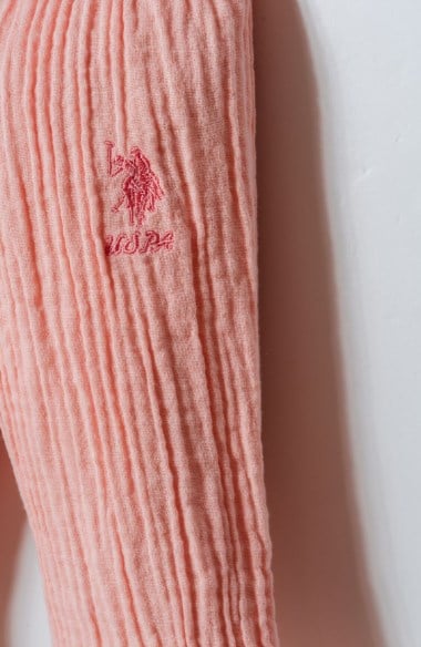 U.S Polo Assn. Kız Bebek Müslin Gömlek Pijama Takımı 6 Ay-3 Yaş PUDRA
