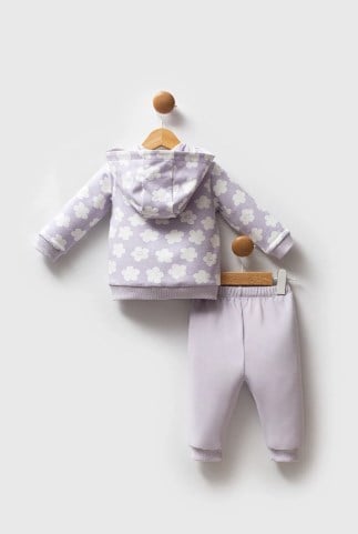 U.s Polo Assn.Kız Bebek Bulut Desenli 3'Lü Takım 6-36 Ay LİLA