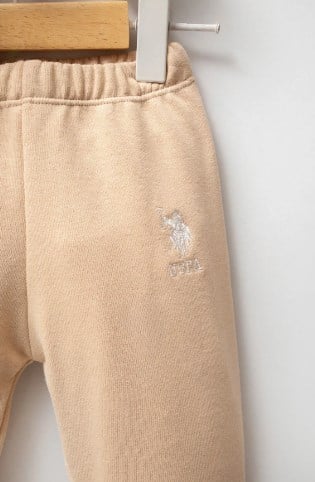 U.s Polo Assn.Kız Bebek Uzun Kollu Üst Yelek Ve Alt 3'Lü Takım 6-36 Ay BEJ