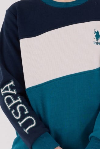 U.s Polo Assn.Erkek Çocuk Renk Bloklu Sweatshirt ve Eşofman Takım 9-15 Yaş YEŞİL
